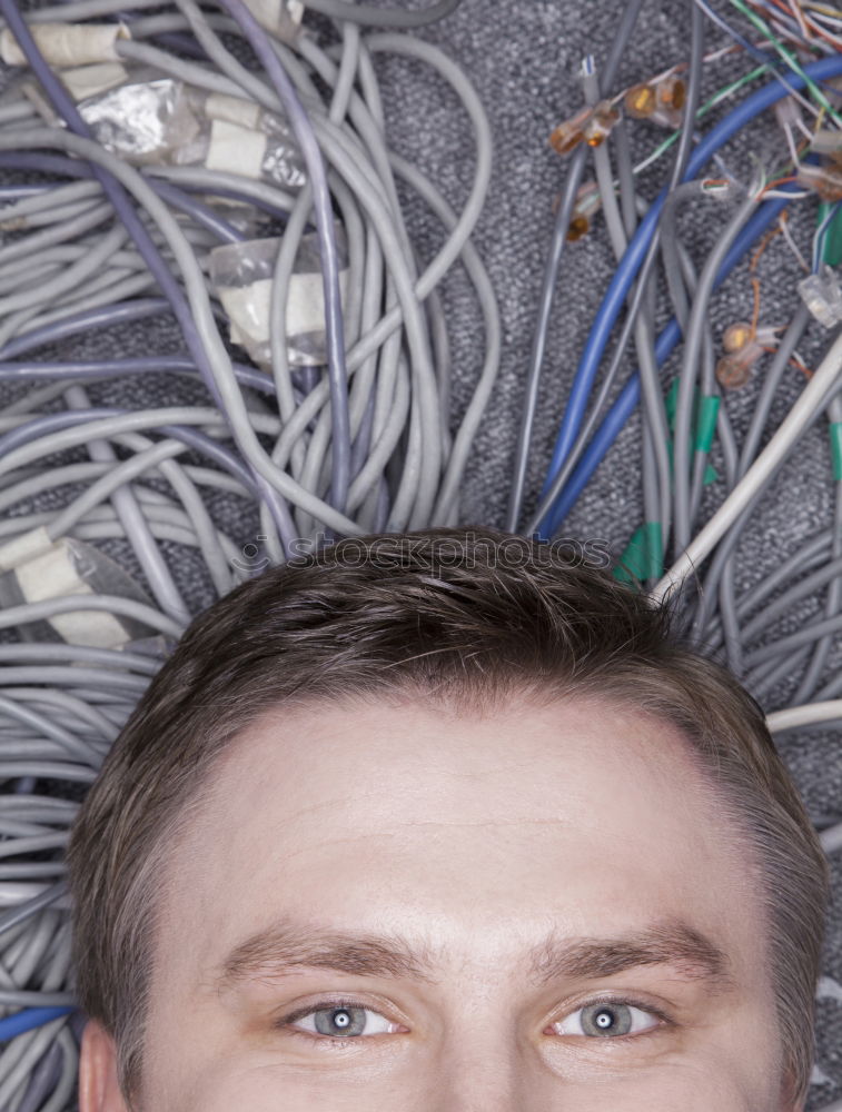 Similar – Cable Guy I Porträt Schnur