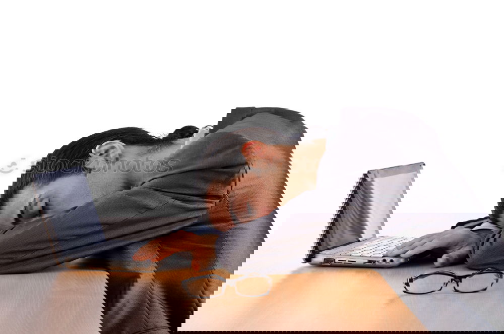 Similar – Image, Stock Photo Young tired student drinks a cup of coffee