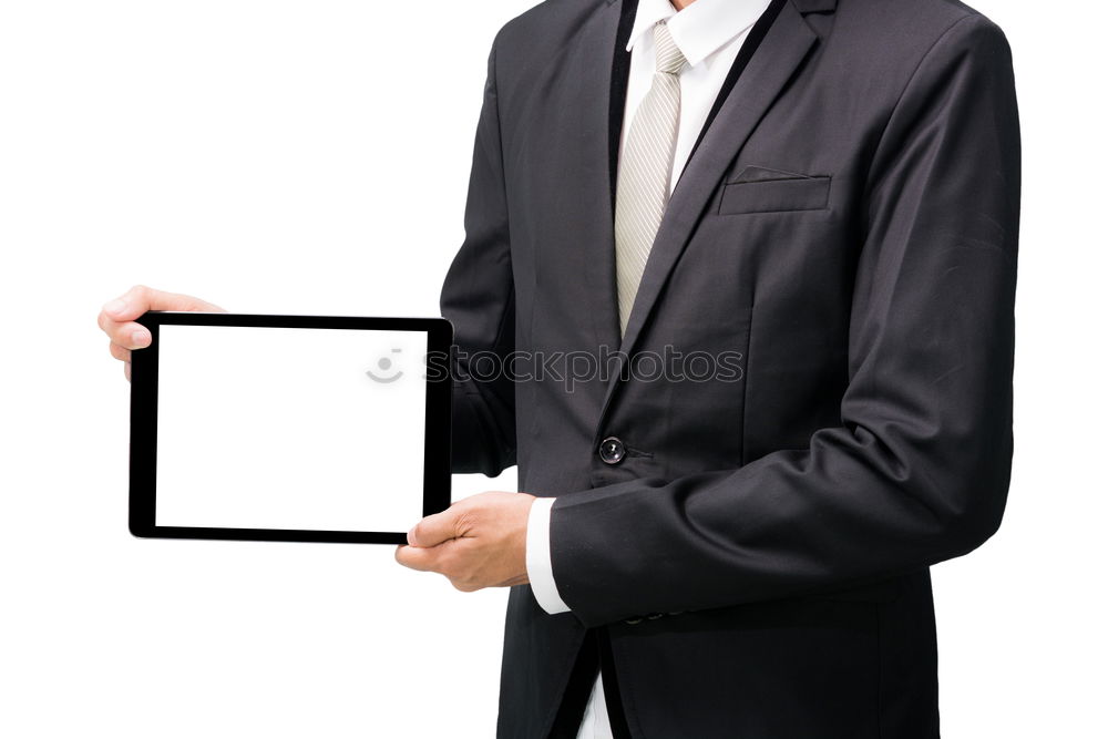 Similar – Image, Stock Photo chef in red uniform holding a blank notebook