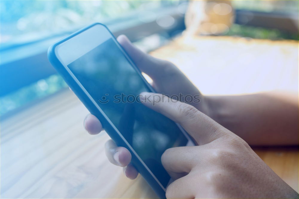 Similar – Image, Stock Photo Using mobile phone