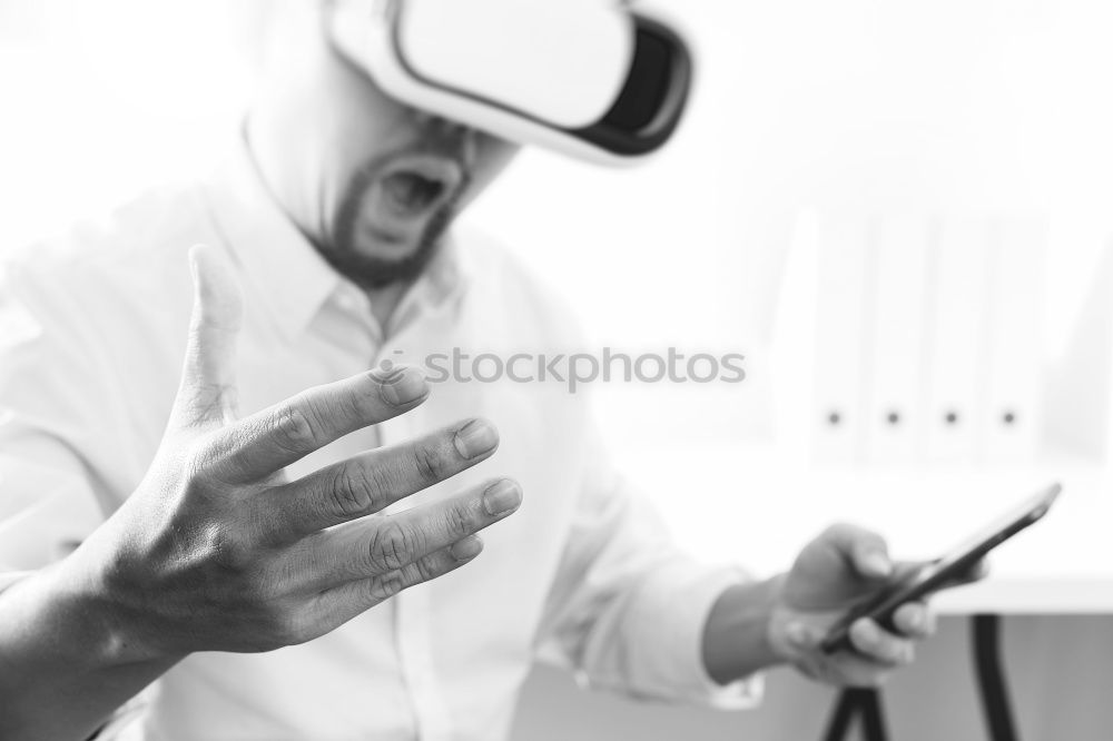 Similar – Image, Stock Photo TV Man Eyeglasses