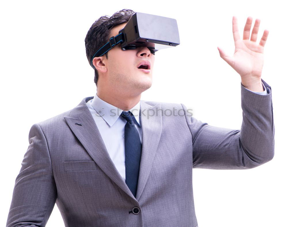 Similar – Image, Stock Photo Woman with VR glasses