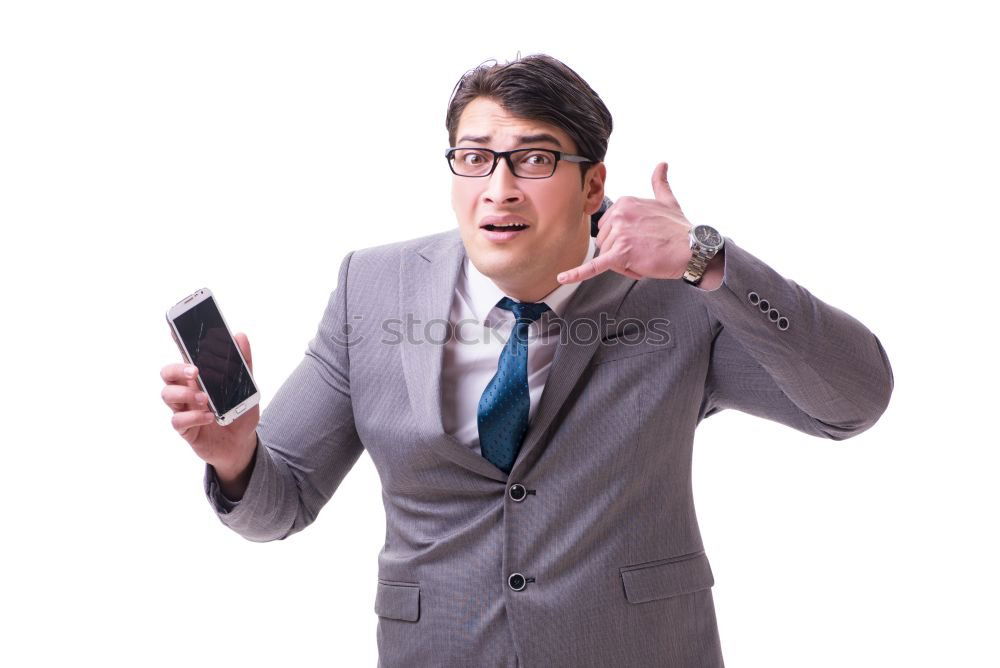 Similar – Business man with mobile phone in his hand