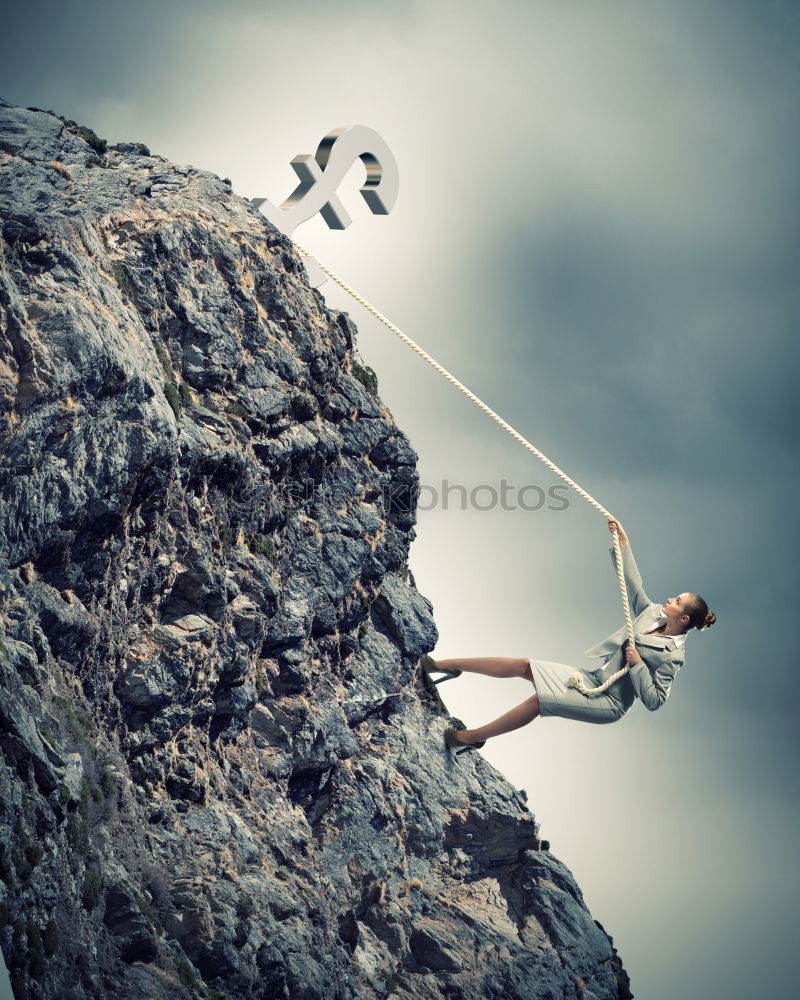 Similar – Image, Stock Photo Climber on the summit.