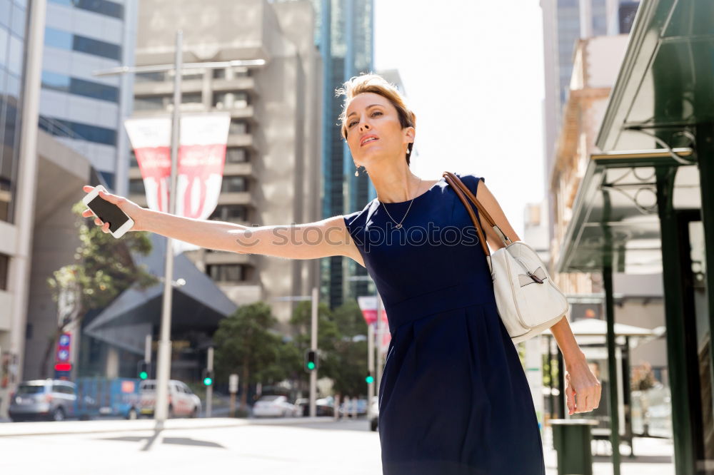 Similar – Image, Stock Photo Blonde girl posing in the city