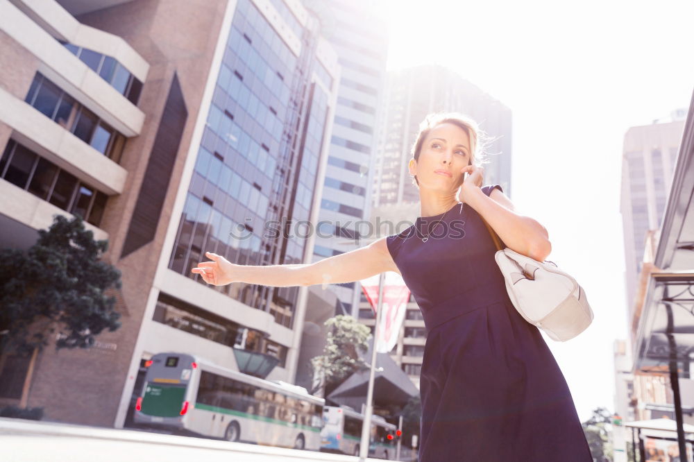 Similar – Image, Stock Photo Attractive blond woman chatting on her smartphone