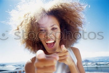 Similar – Image, Stock Photo Portrait of black woman with afro hair