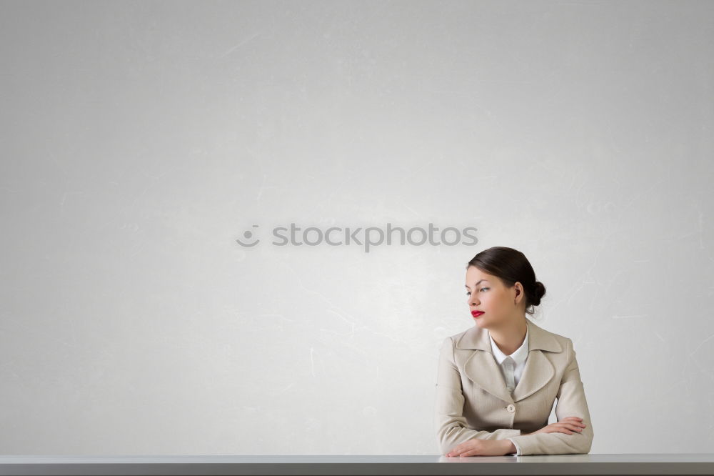 Similar – Girl sitting by the map in classroom