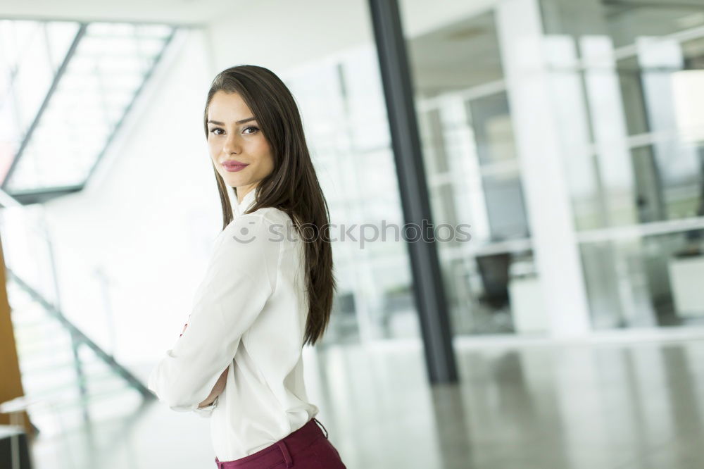 Similar – Image, Stock Photo Woman in whites at modern building