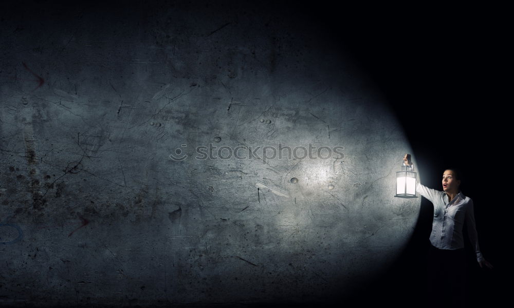 Similar – Image, Stock Photo Teenager poses in the old window of the abandoned building