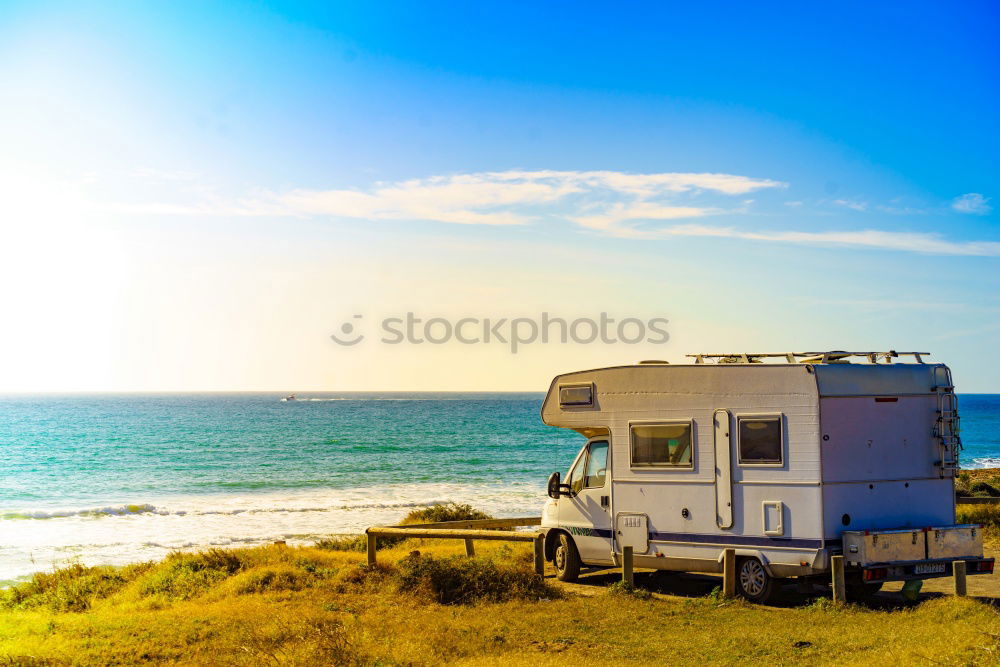 Similar – Image, Stock Photo Motorhome, Pickup at the beach