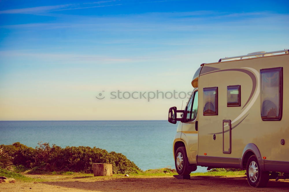 Similar – Image, Stock Photo Motorhome, Pickup at the beach