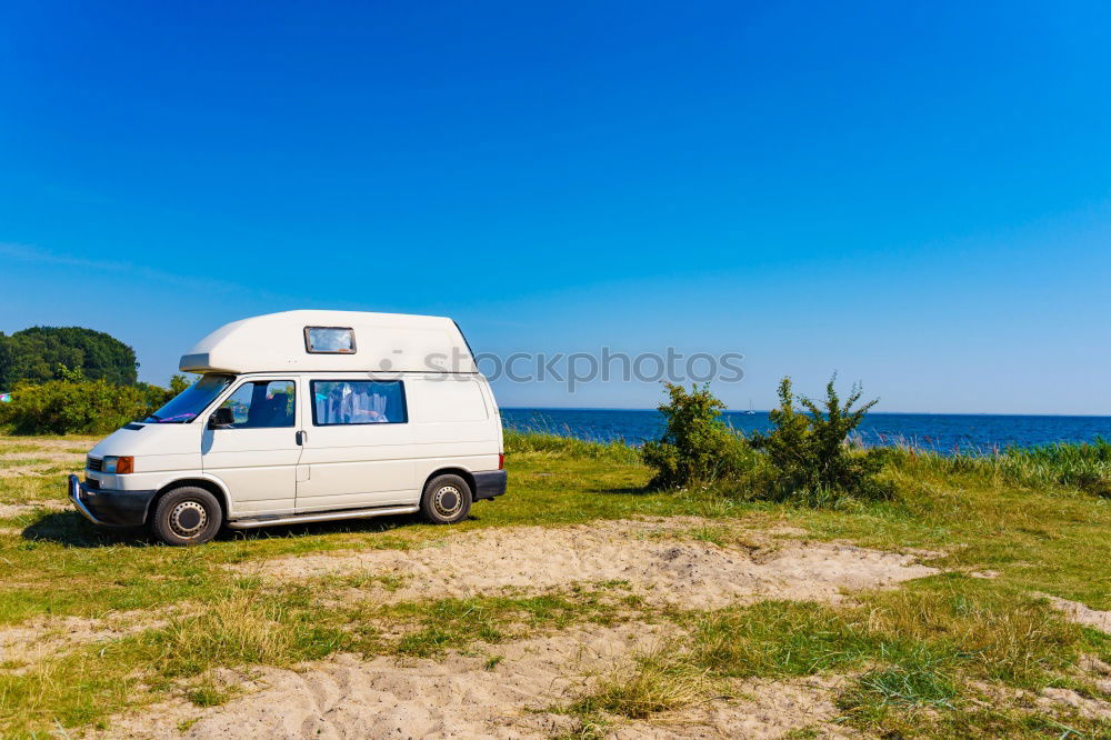 Similar – Image, Stock Photo Motorhome, Pickup at the beach