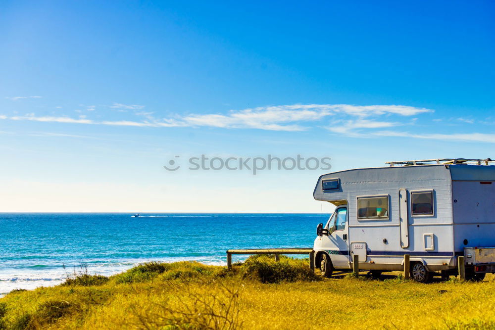 Similar – Image, Stock Photo Motorhome, Pickup at the beach