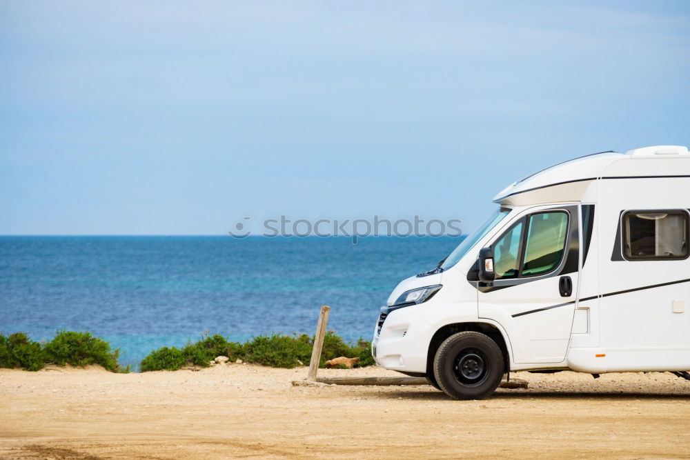 Similar – Image, Stock Photo Motorhome, Pickup at the beach