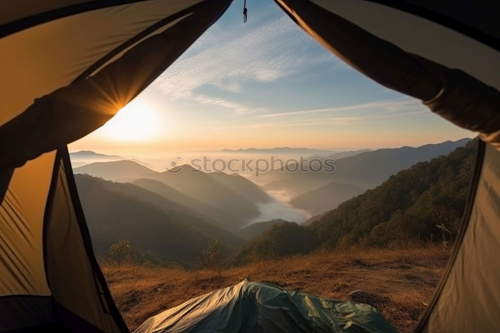 Similar – View from inside the tent