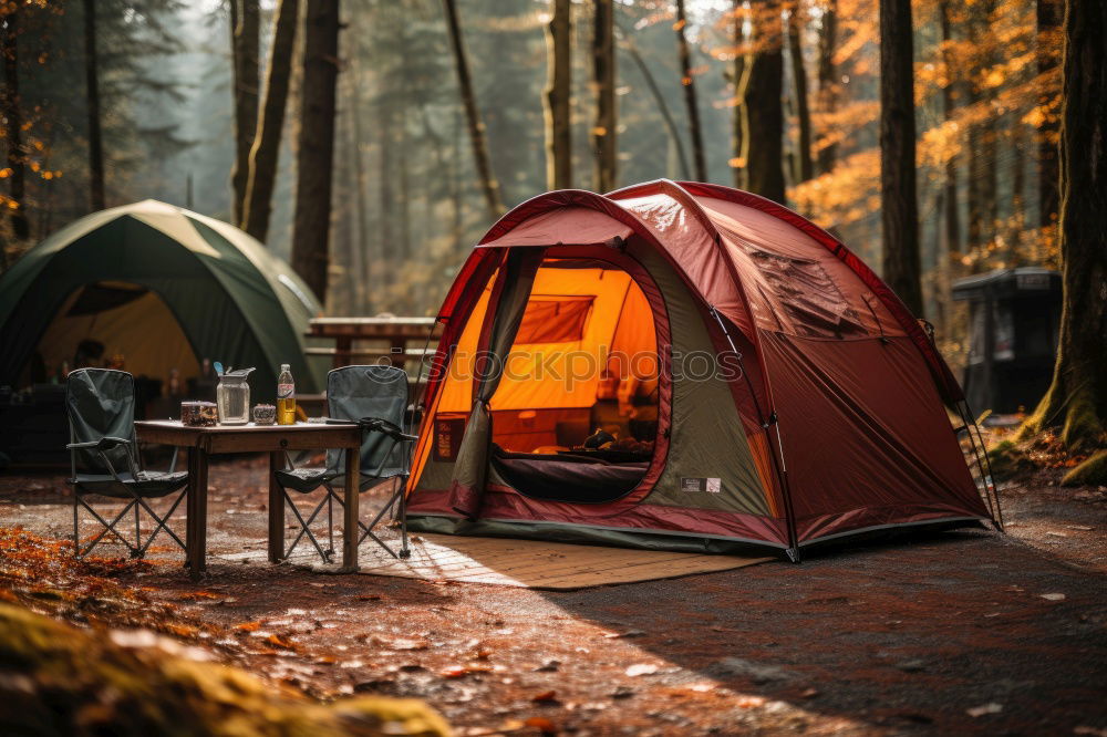 Similar – Image, Stock Photo View to tent in forest