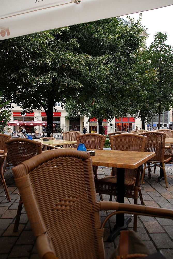 Similar – Leerer, geschlossener Biergarten mit schöner Aussicht und Baum.