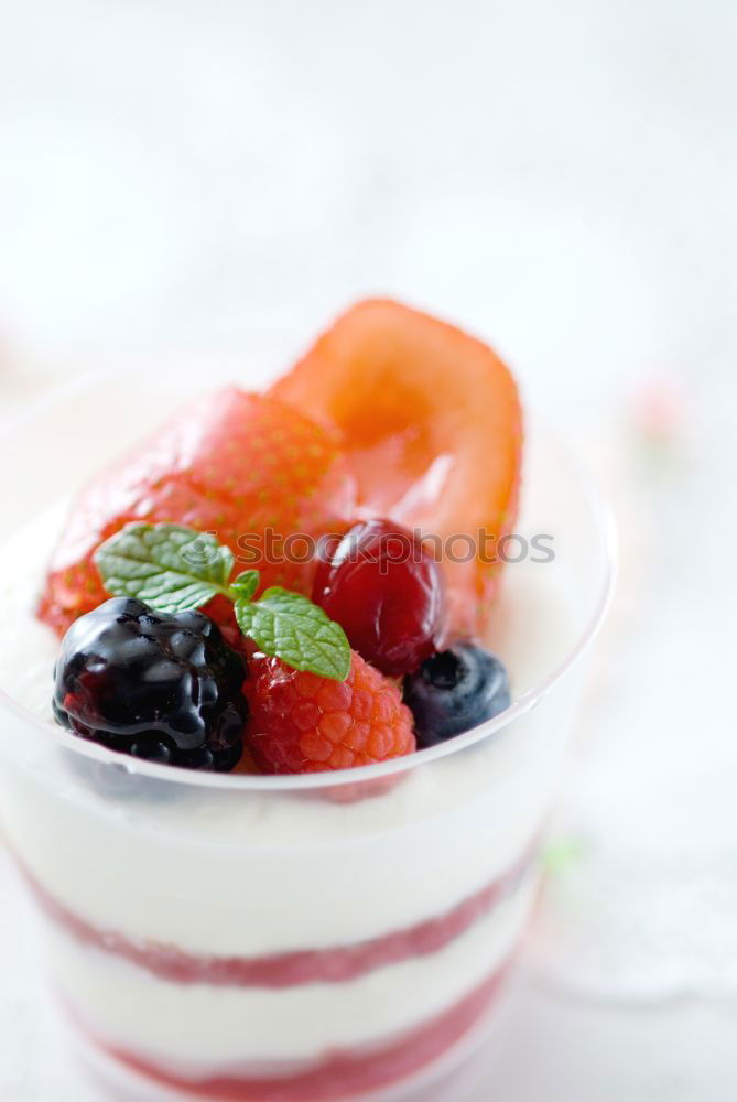 Similar – Oat flakes with milk and berries