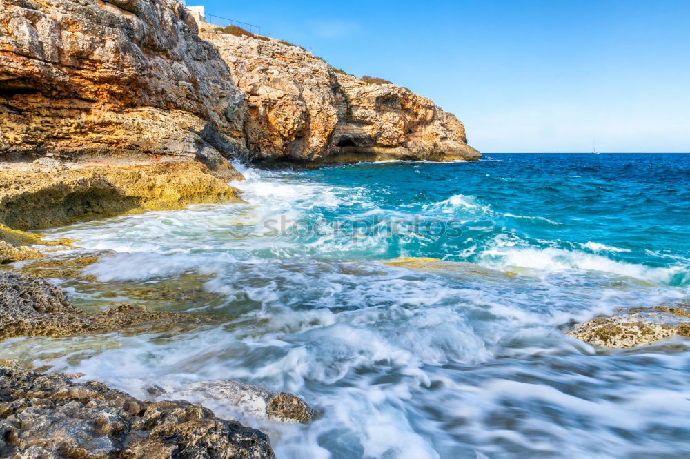 Similar – Image, Stock Photo Ocean Landscape With Rocks And Cliffs At Lagos Bay Coast In Algarve, Portugal