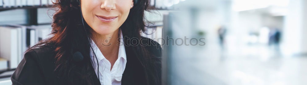 Image, Stock Photo Brunette woman using tablet