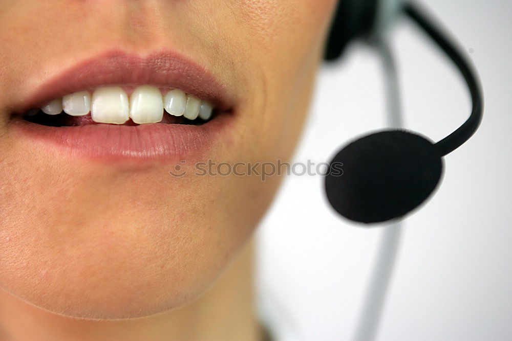 Similar – Image, Stock Photo Close up mouth of a schoolchild screaming into a microphone