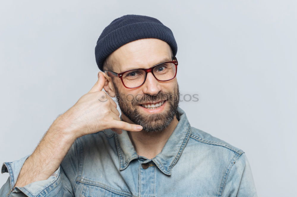 Similar – Image, Stock Photo Friendly attractive man in glasses