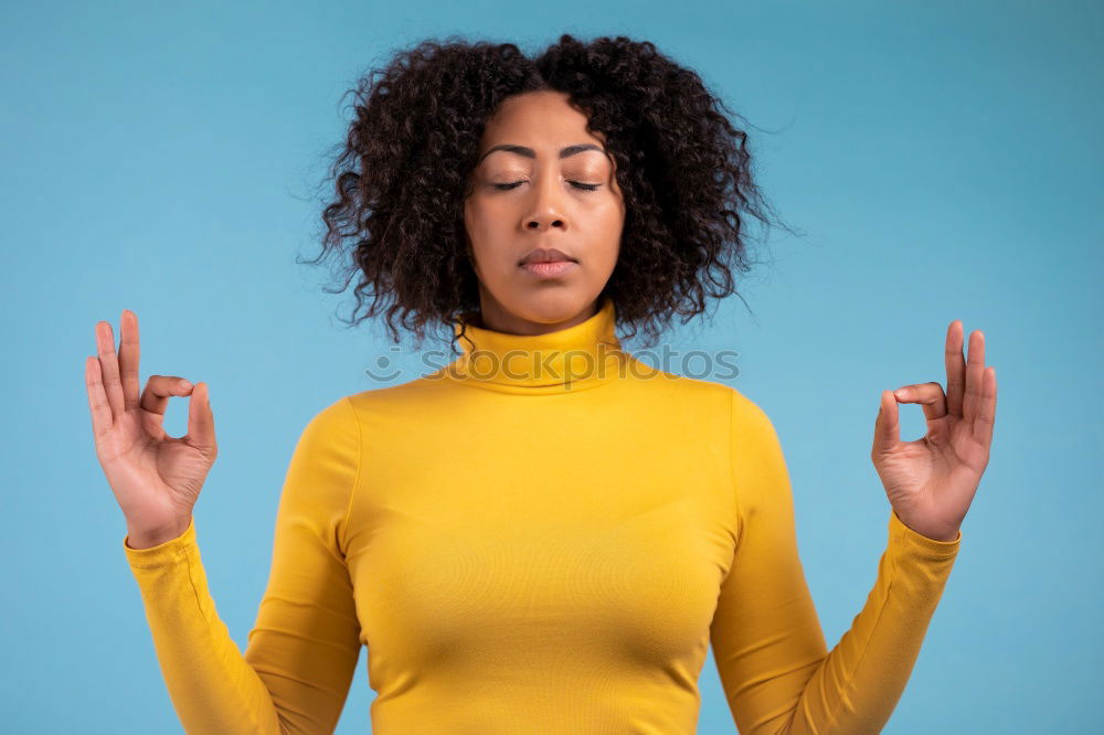 Similar – Image, Stock Photo Curly woman posing in studio