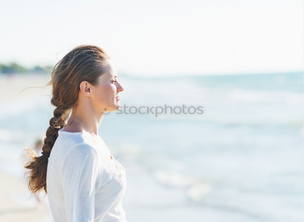 Similar – Image, Stock Photo Woman on the Atlantic in Portugal in December