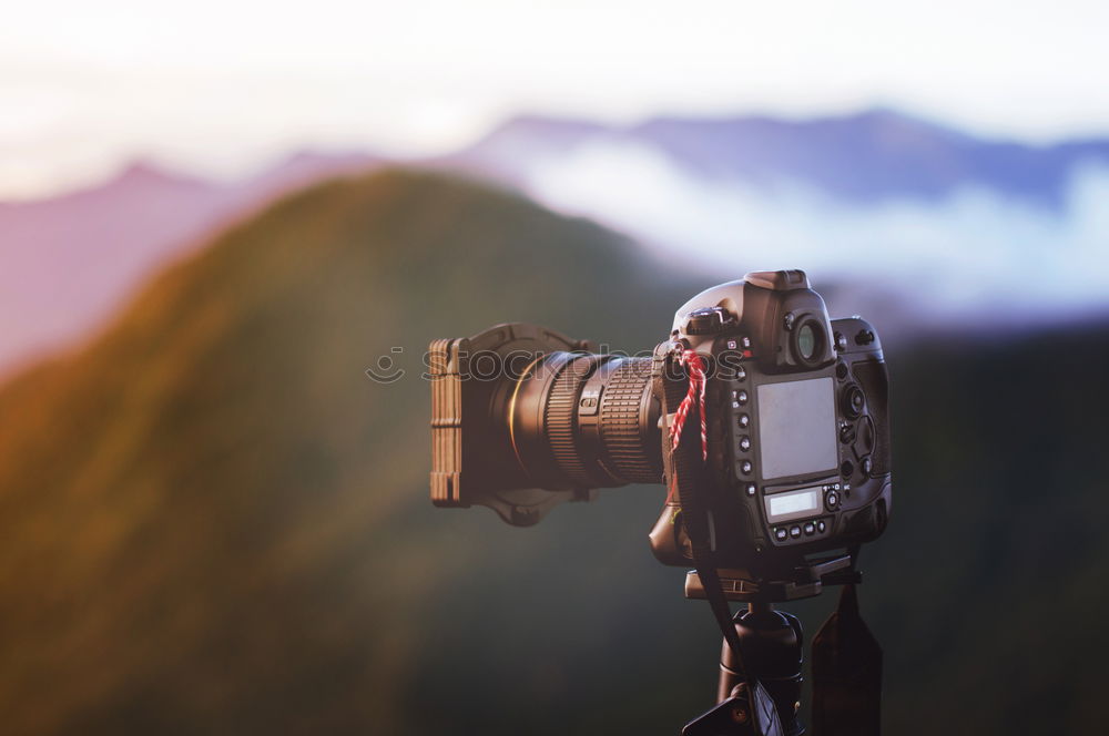 Similar – Landscape through the viewfinder of an old camera