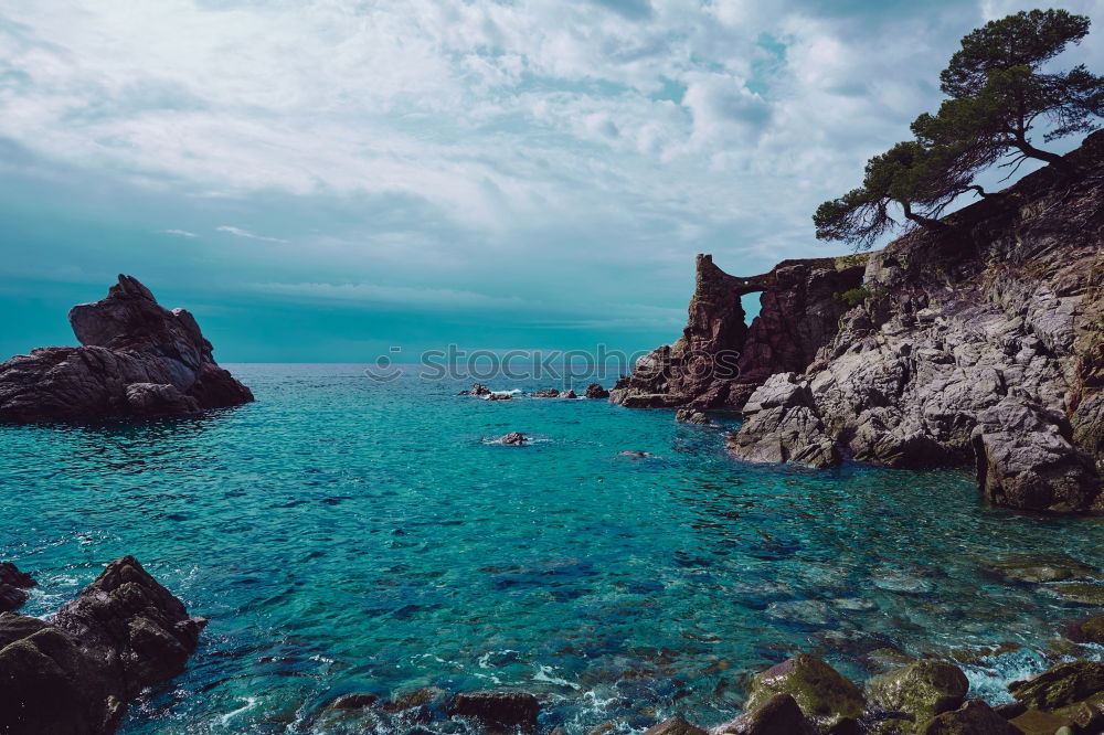 Similar – Beautiful Bay Rocky Landscape In Town Of Lagos, Portugal