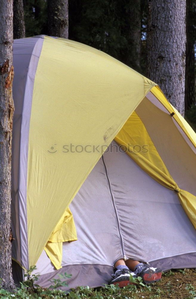 Similar – Tent in storm and rain in an autumn landscape