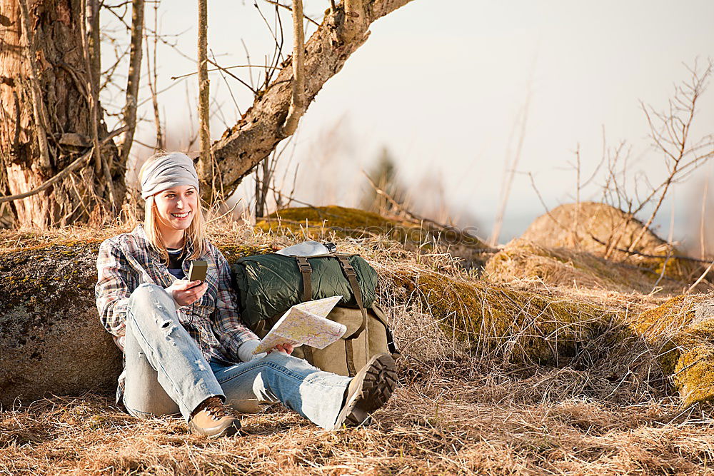 Similar – Young FRau sits laughing on the floor