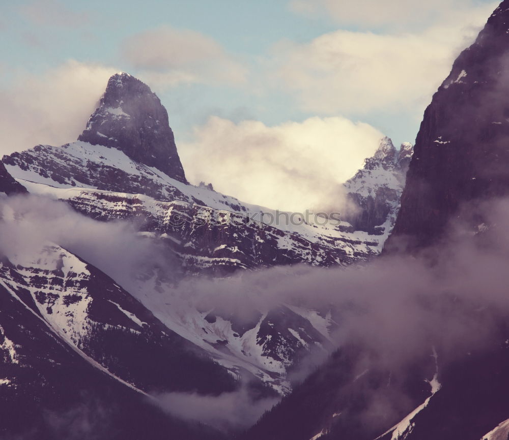 Similar – Tourist standing in mountains