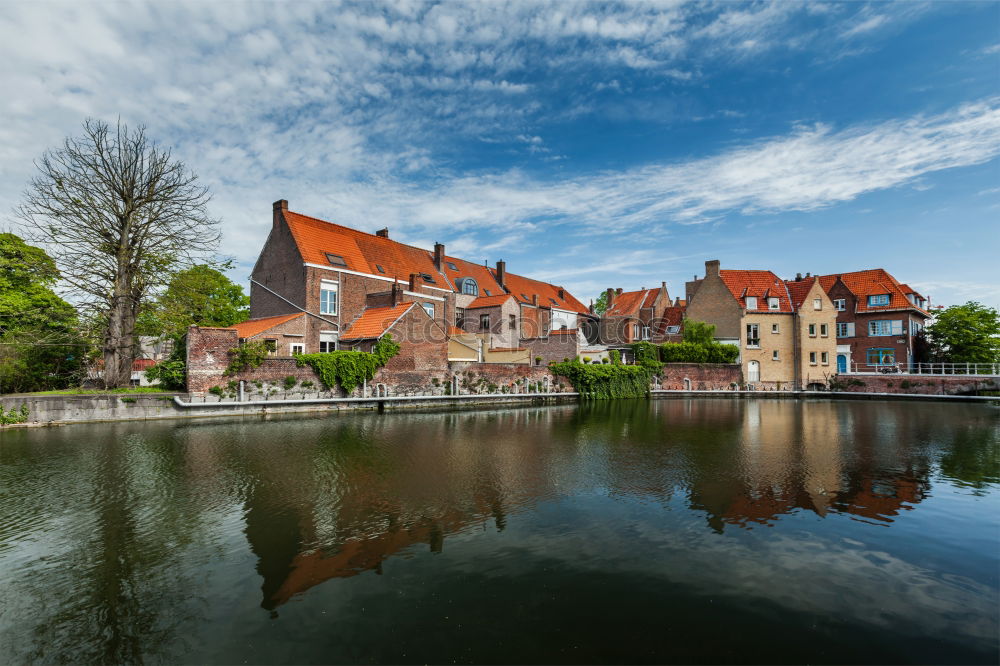 Similar – Image, Stock Photo Little Venice. Venice flair in Bamberg.  The river, the old half-timbered houses and blue sky.