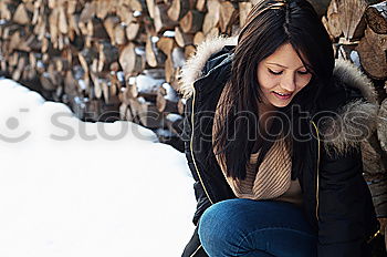 Similar – Image, Stock Photo Pretty woman posing at case