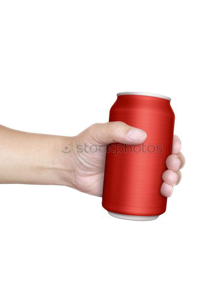 female hands hold a red ceramic mug