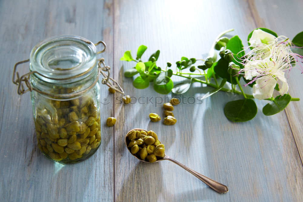 Similar – Image, Stock Photo Jar with Linden blossom on wooden table