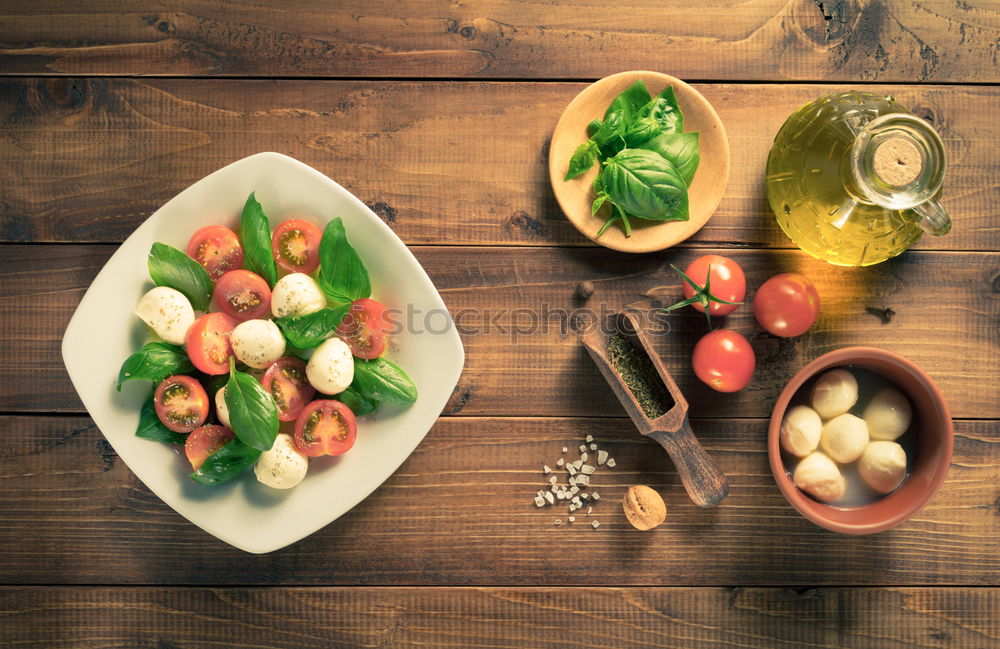 Similar – Green salad with pomegranate, manna croup, onion.