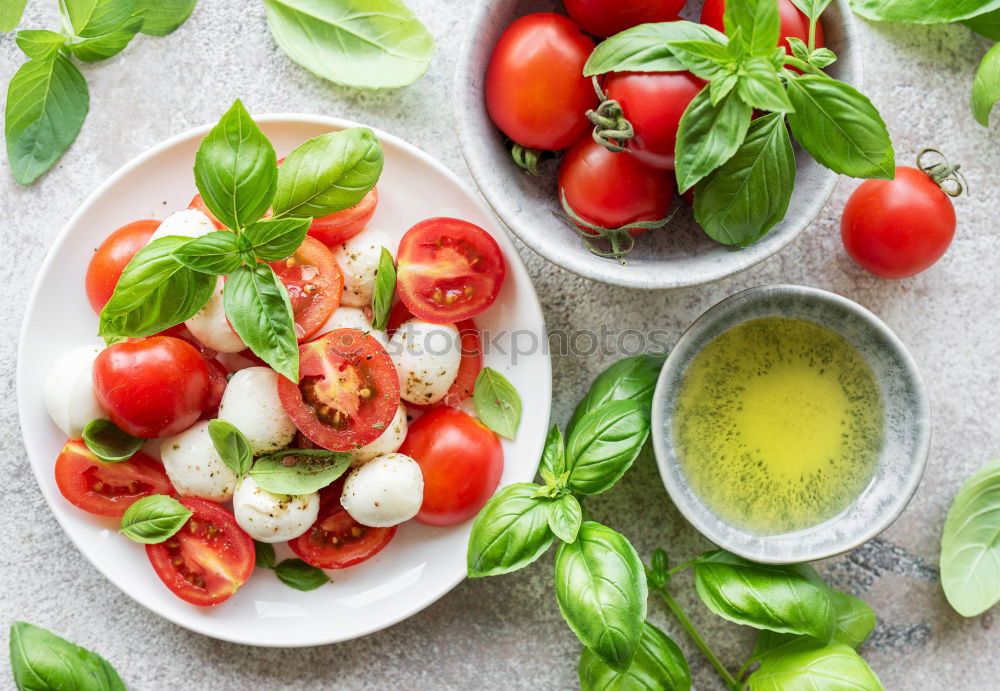 Similar – Image, Stock Photo Spaghetti with basil pesto and tomatoes, ingredients