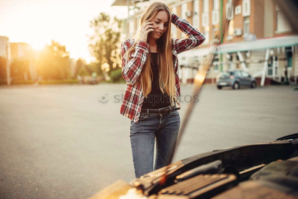 Similar – Image, Stock Photo Young pretty woman at scooter