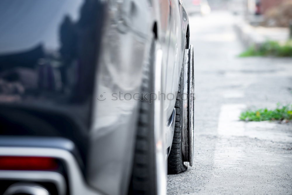 Similar – Bent rear tyre of a bicycle