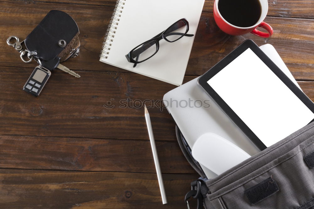 Similar – Image, Stock Photo shoes, camera, smartphone, watch, glasses, keyboard