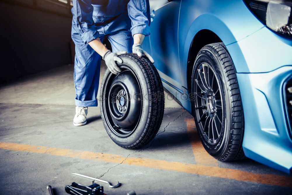Image, Stock Photo Professional Mechanic Repairing Car Engine.