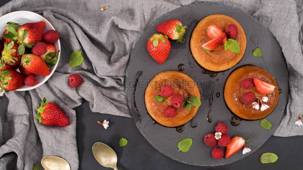 Similar – Image, Stock Photo Peaches with cheese and honey in a baking tin