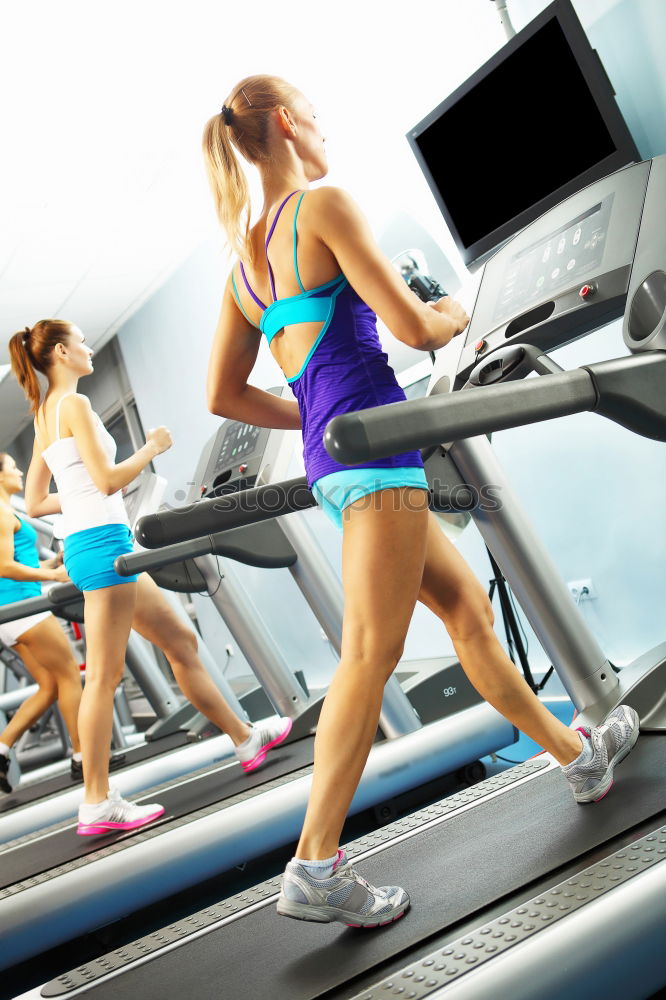 Similar – Image, Stock Photo Friends talking on fitness center after training day