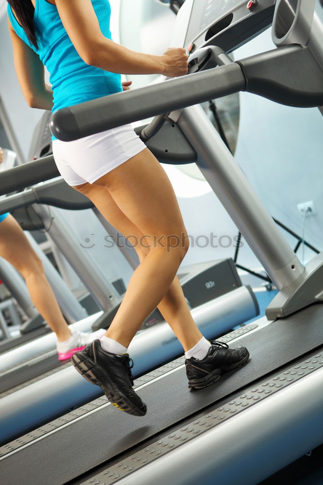 Similar – Image, Stock Photo People in motion during a treadmill training