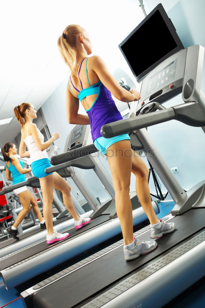 Similar – Image, Stock Photo Friends talking on fitness center after training day