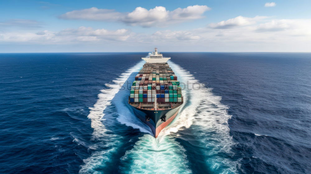 Similar – Cargo Container Ship Aerial View