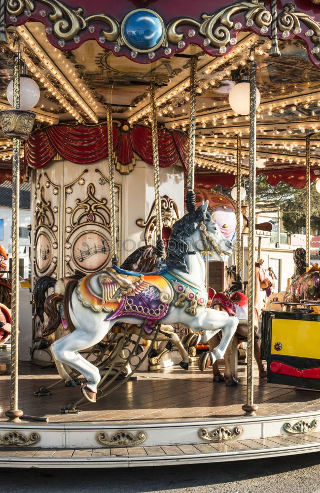 Image, Stock Photo Illuminated horse carousel